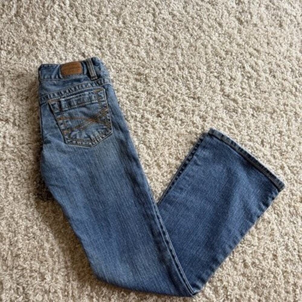 y2k Aeropostale Medium wash Hailey Skinny Flare jeans 00 low rise Grunge Denim